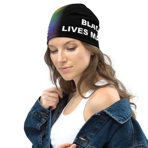 65 MCMLXV LGBT Pride Black Lives Matter Print Beanie Skullcap - 65mcmlxv