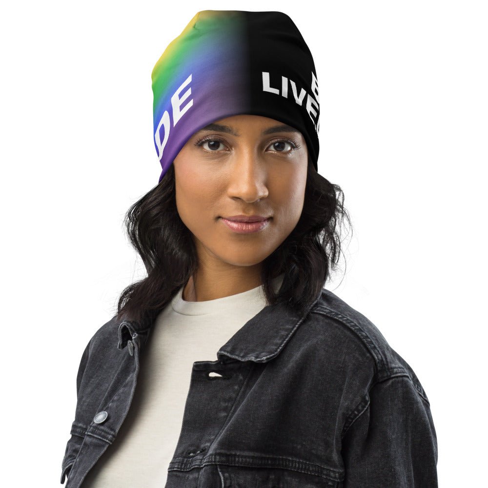 65 MCMLXV LGBT Pride Black Lives Matter Print Beanie Skullcap - 65mcmlxv