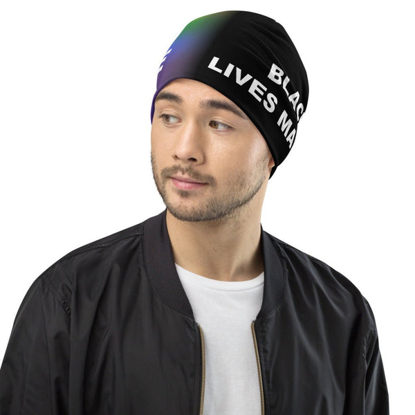 65 MCMLXV LGBT Pride Black Lives Matter Print Beanie Skullcap - 65mcmlxv
