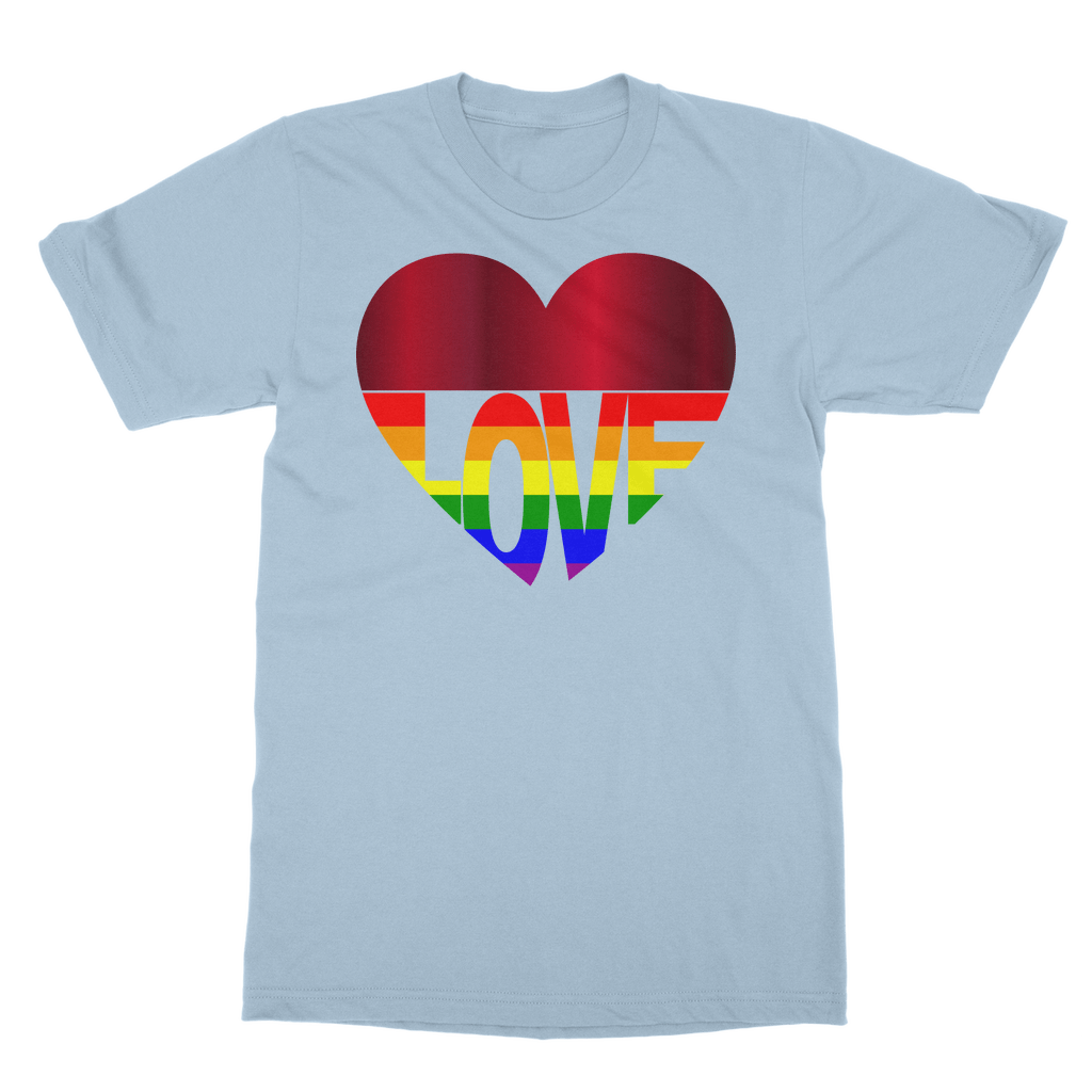 65 MCMLXV LGBT Rainbow Flag Love Heart 65 MCMLXV Rainbow Love Heart T-Shirt Dress - 65mcmlxv
