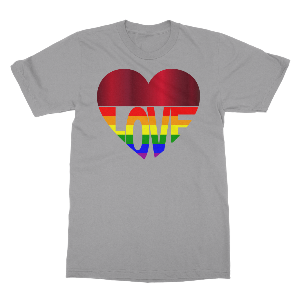 65 MCMLXV LGBT Rainbow Flag Love Heart 65 MCMLXV Rainbow Love Heart T-Shirt Dress - 65mcmlxv