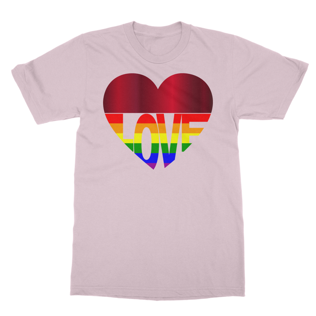 65 MCMLXV LGBT Rainbow Flag Love Heart 65 MCMLXV Rainbow Love Heart T-Shirt Dress - 65mcmlxv