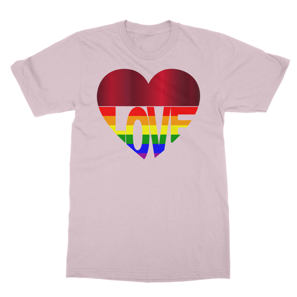 65 MCMLXV LGBT Rainbow Flag Love Heart 65 MCMLXV Rainbow Love Heart T-Shirt Dress - 65mcmlxv