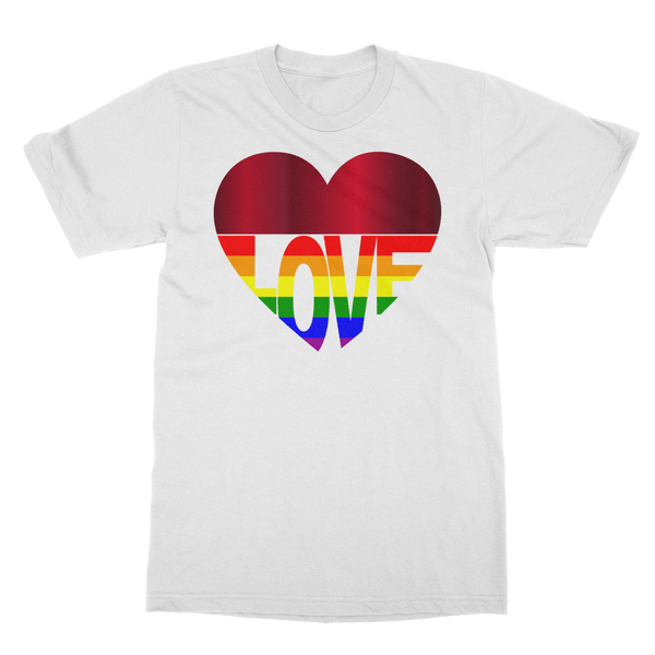 65 MCMLXV LGBT Rainbow Flag Love Heart 65 MCMLXV Rainbow Love Heart T-Shirt Dress - 65mcmlxv