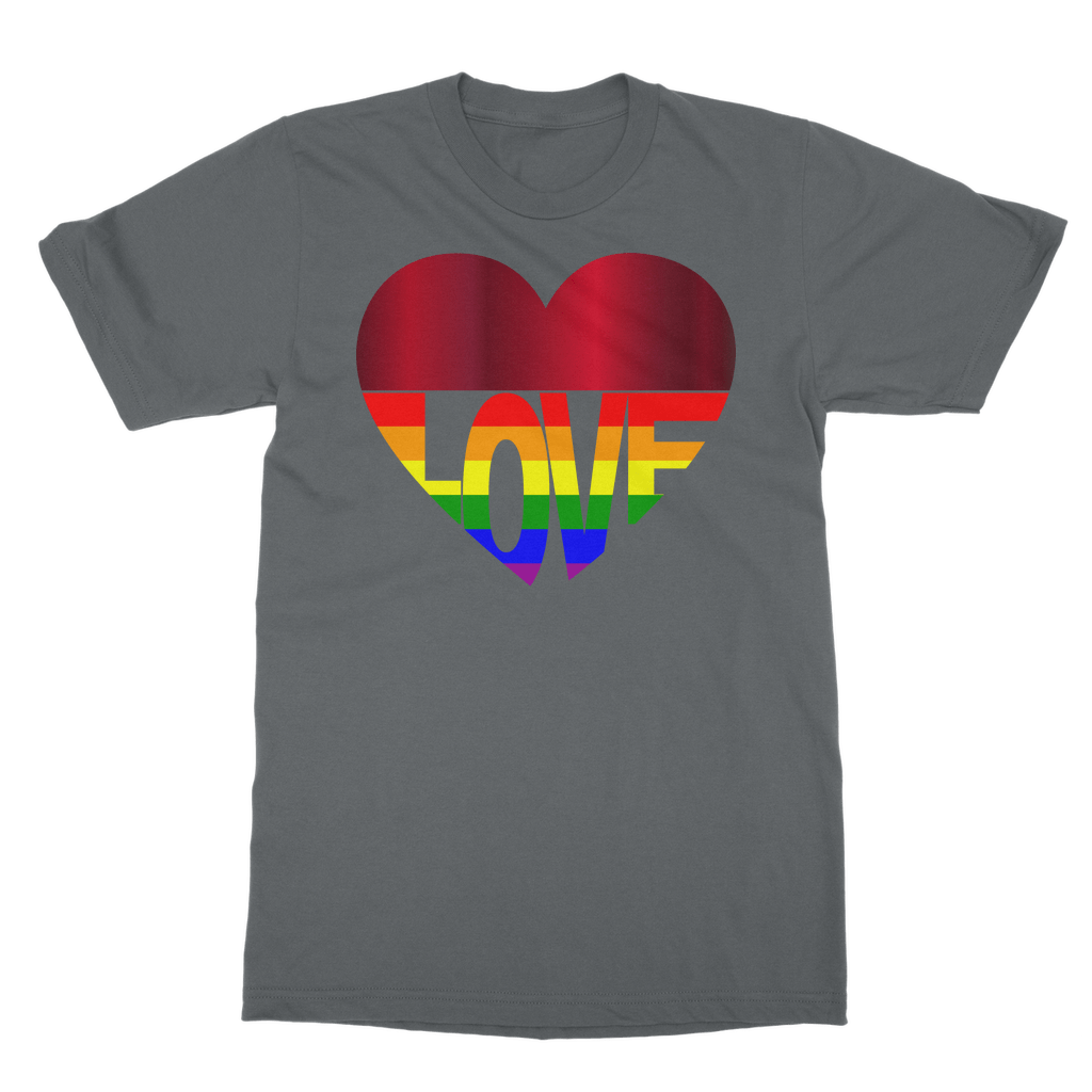 65 MCMLXV LGBT Rainbow Flag Love Heart 65 MCMLXV Rainbow Love Heart T-Shirt Dress - 65mcmlxv