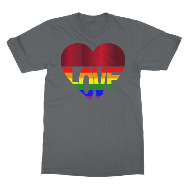 65 MCMLXV LGBT Rainbow Flag Love Heart 65 MCMLXV Rainbow Love Heart T-Shirt Dress - 65mcmlxv