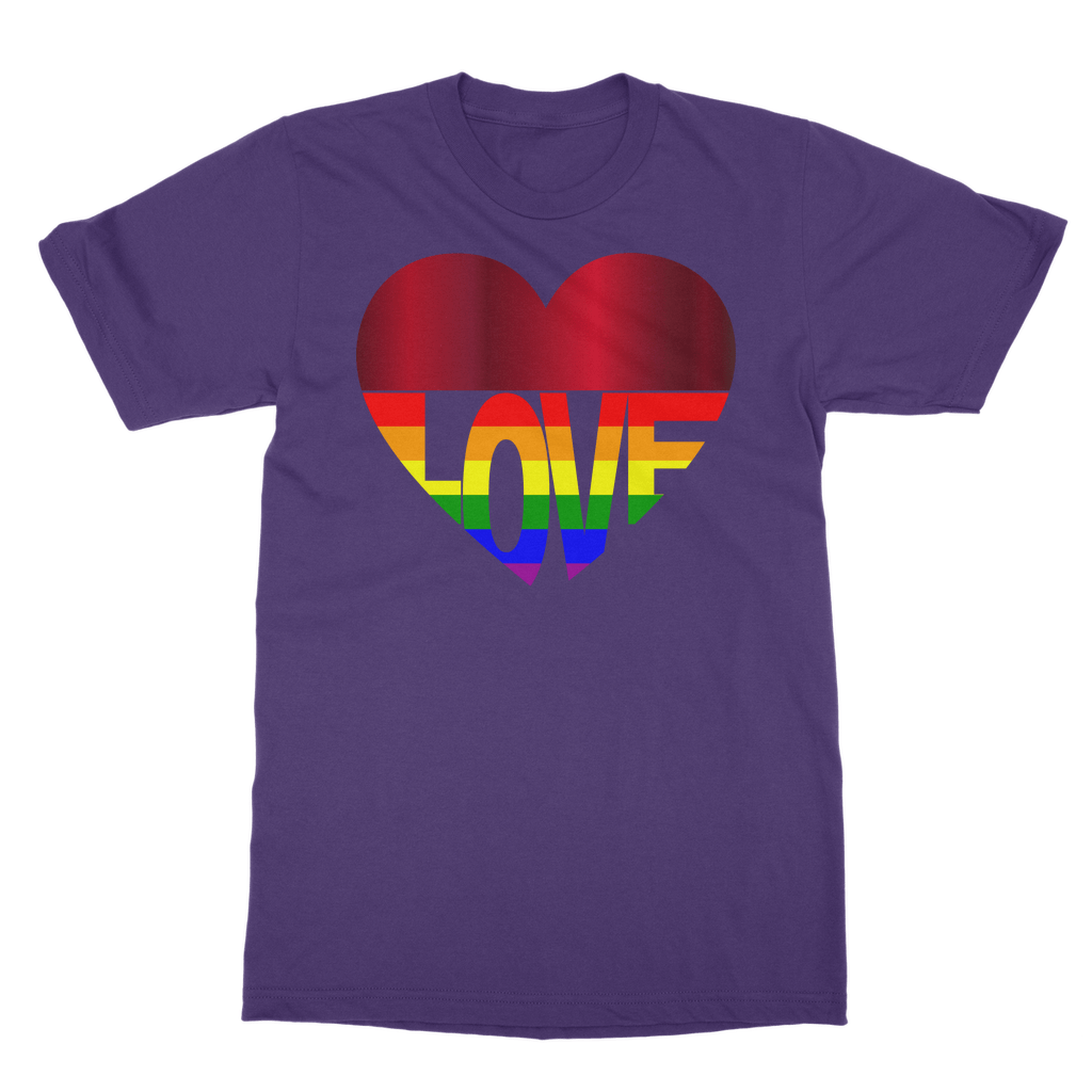 65 MCMLXV LGBT Rainbow Flag Love Heart 65 MCMLXV Rainbow Love Heart T-Shirt Dress - 65mcmlxv