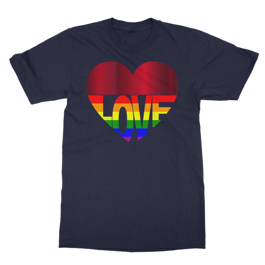 65 MCMLXV LGBT Rainbow Flag Love Heart 65 MCMLXV Rainbow Love Heart T-Shirt Dress - 65mcmlxv