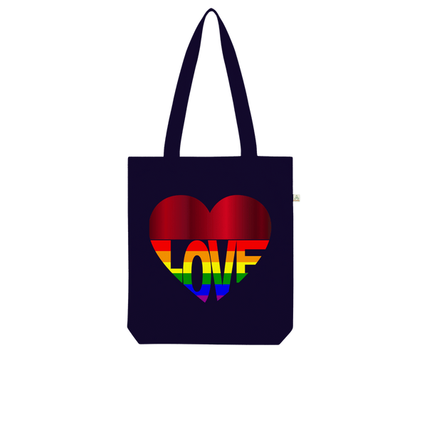 65 MCMLXV LGBT Rainbow Flag Love Heart Print Organic Tote Bag - 65mcmlxv