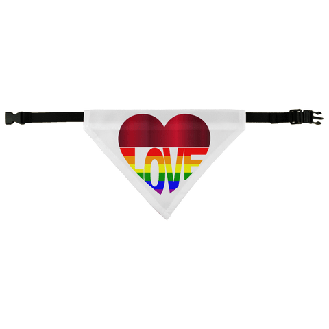 65 MCMLXV LGBT Rainbow Flag Love Heart Print Pet Dog Bandana Handkerchief - 65mcmlxv