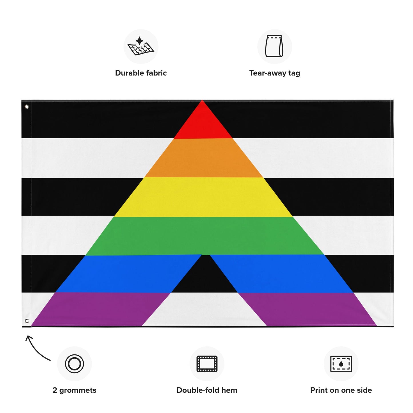 65 MCMLXV LGBT Straight Ally Flag 34.5 x 56 Wall Hanging - 65mcmlxv