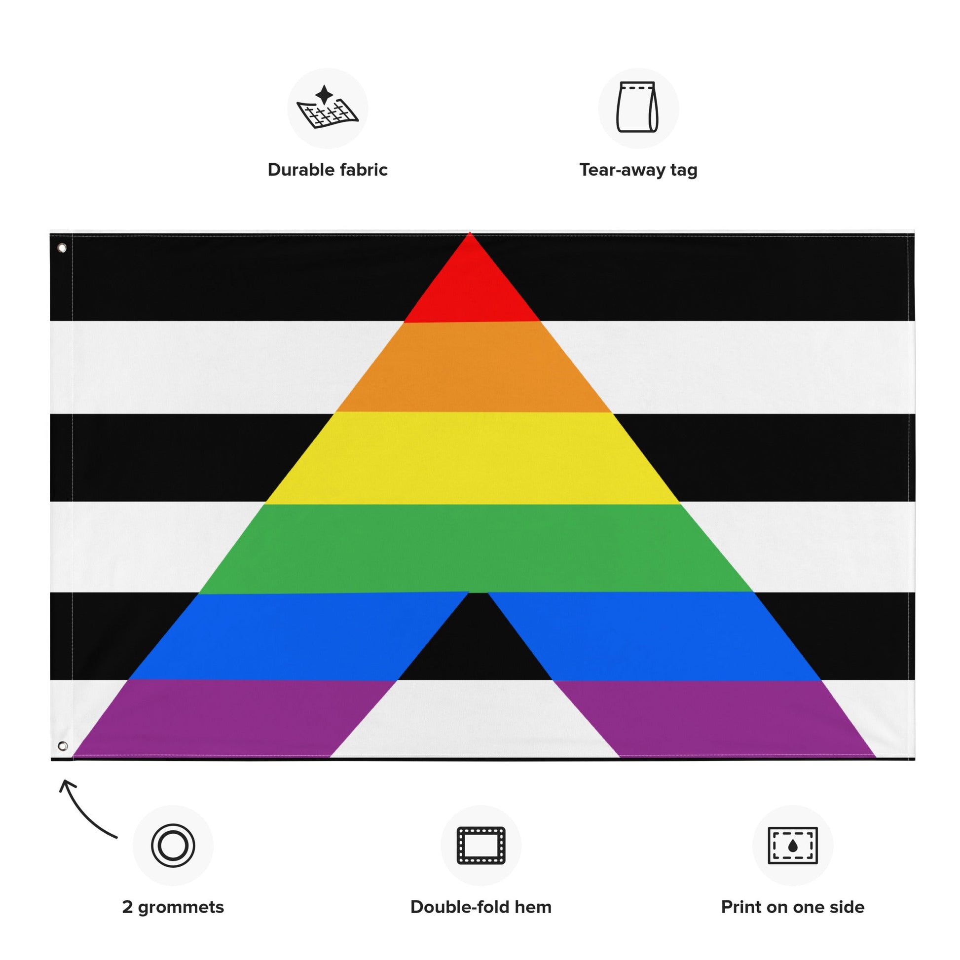 65 MCMLXV LGBT Straight Ally Flag 34.5 x 56 Wall Hanging - 65mcmlxv