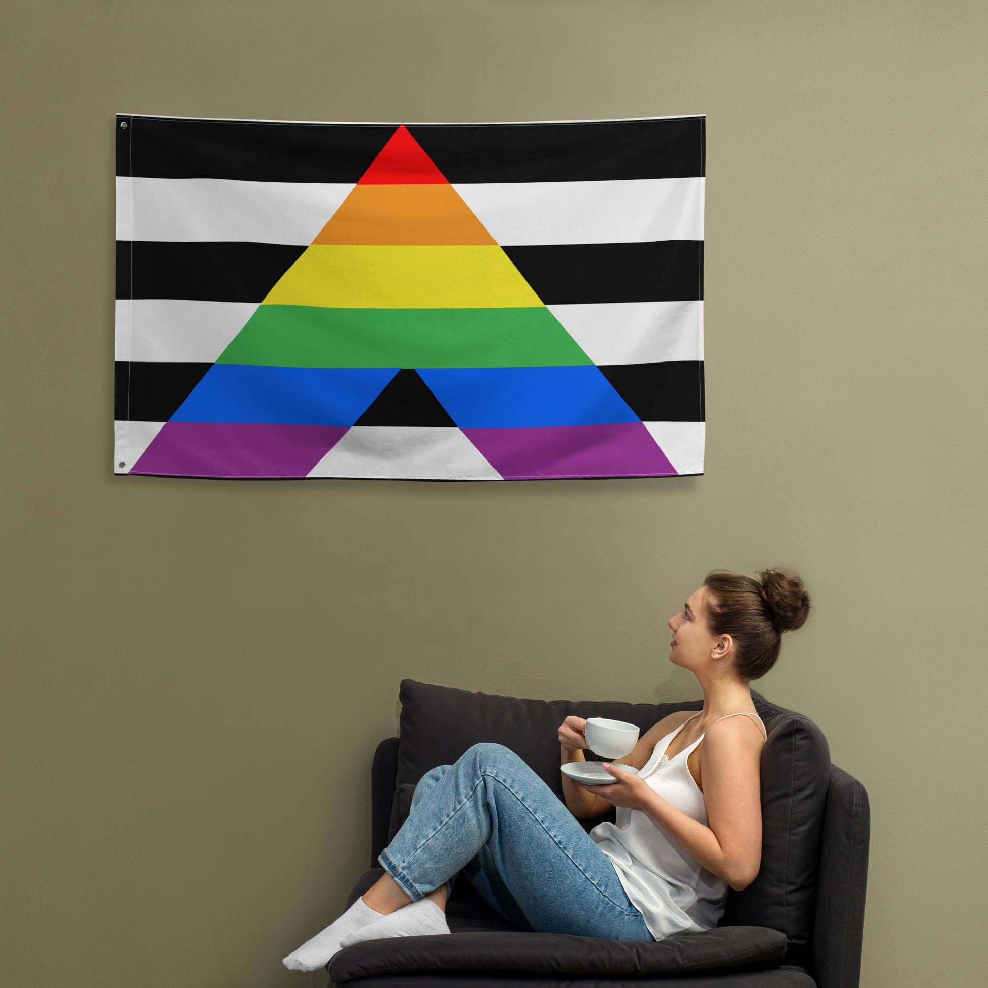 65 MCMLXV LGBT Straight Ally Flag 34.5 x 56 Wall Hanging - 65mcmlxv