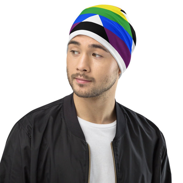 65 MCMLXV LGBT Straight Ally Flag Print Beanie Skullcap - 65mcmlxv