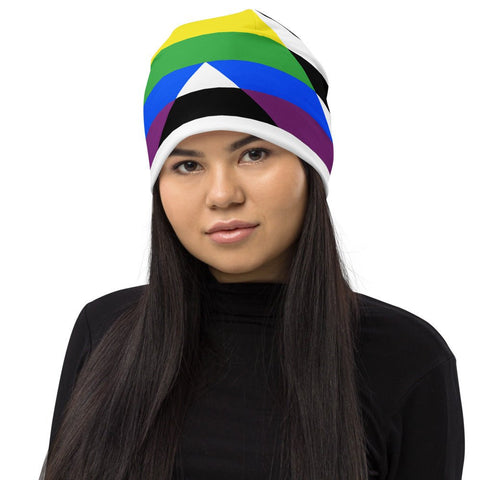 65 MCMLXV LGBT Straight Ally Flag Print Beanie Skullcap - 65mcmlxv