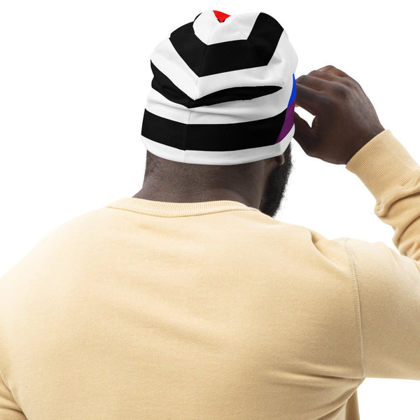 65 MCMLXV LGBT Straight Ally Flag Print Beanie Skullcap - 65mcmlxv