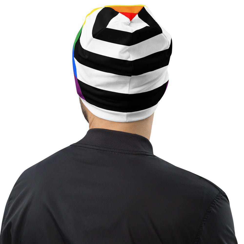 65 MCMLXV LGBT Straight Ally Flag Print Beanie Skullcap - 65mcmlxv