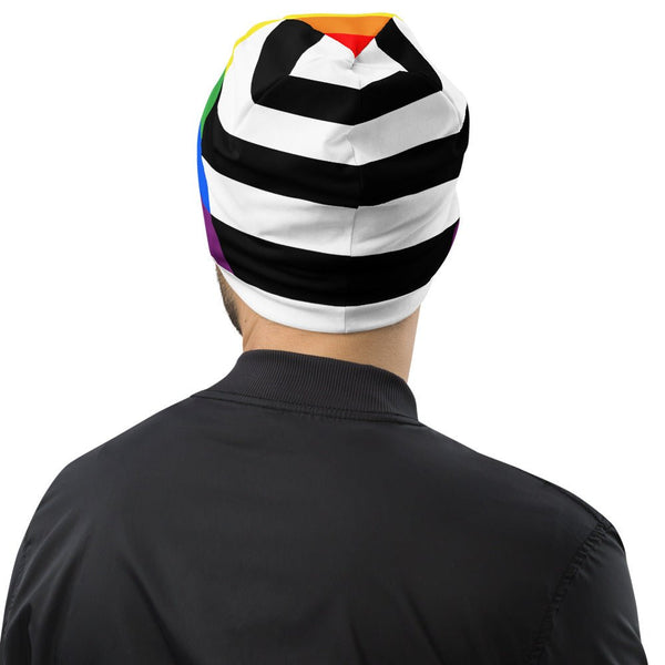 65 MCMLXV LGBT Straight Ally Flag Print Beanie Skullcap - 65mcmlxv
