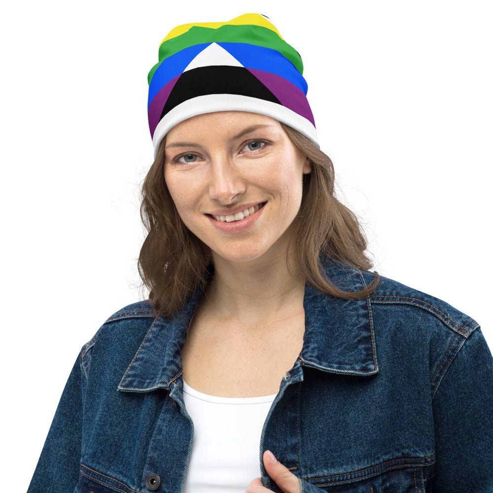65 MCMLXV LGBT Straight Ally Flag Print Beanie Skullcap - 65mcmlxv