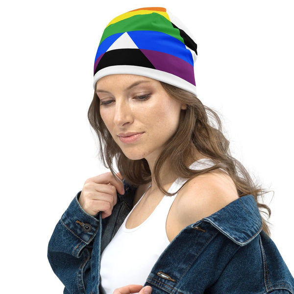 65 MCMLXV LGBT Straight Ally Flag Print Beanie Skullcap - 65mcmlxv