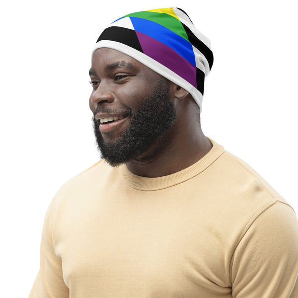 65 MCMLXV LGBT Straight Ally Flag Print Beanie Skullcap - 65mcmlxv