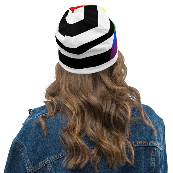 65 MCMLXV LGBT Straight Ally Flag Print Beanie Skullcap - 65mcmlxv
