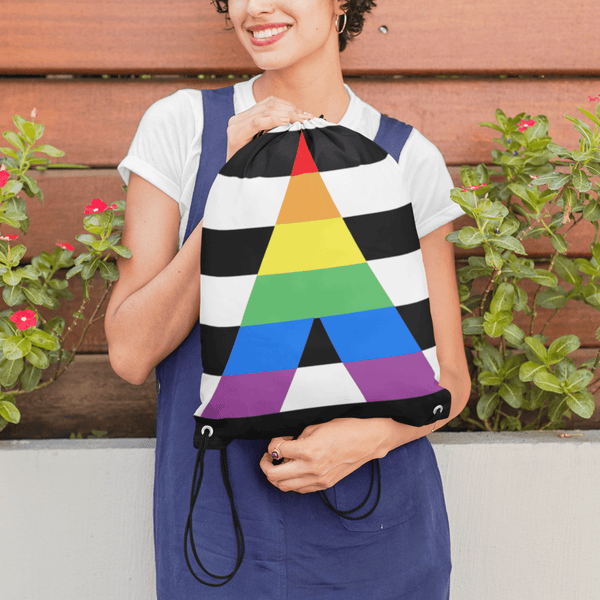 65 MCMLXV LGBT Straight Ally Flag Print Drawstring Bag - 65mcmlxv