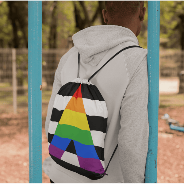 65 MCMLXV LGBT Straight Ally Flag Print Drawstring Bag - 65mcmlxv