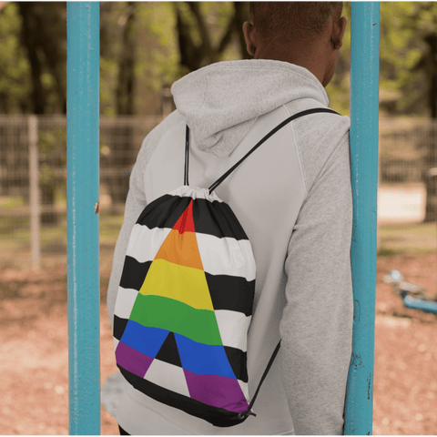 65 MCMLXV LGBT Straight Ally Flag Print Drawstring Bag - 65mcmlxv