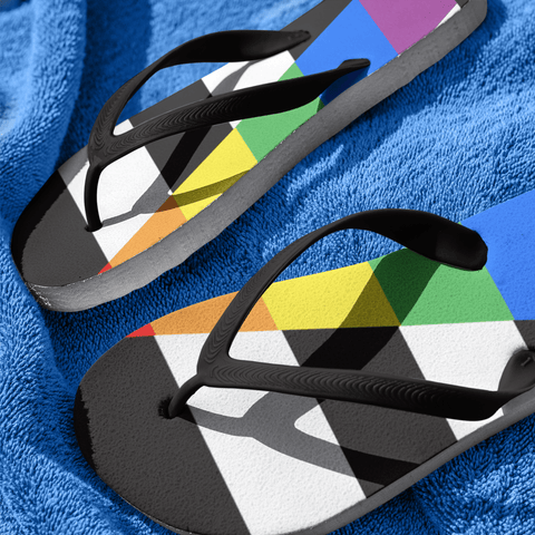 65 MCMLXV LGBT Straight Ally Flag Print Flip - Flops - 65mcmlxv