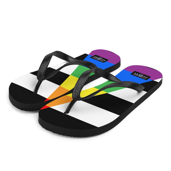65 MCMLXV LGBT Straight Ally Flag Print Flip - Flops - 65mcmlxv