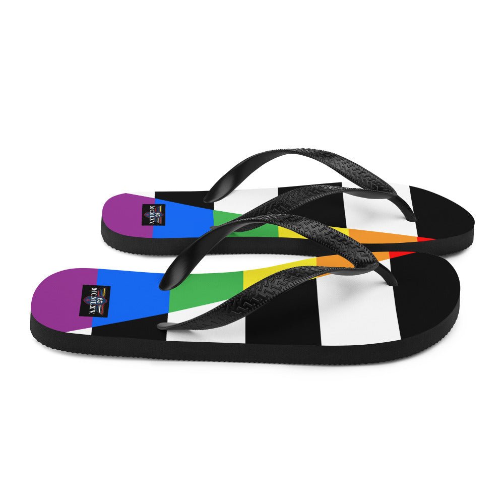 65 MCMLXV LGBT Straight Ally Flag Print Flip - Flops - 65mcmlxv