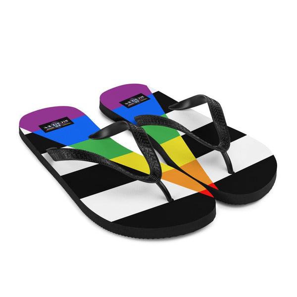 65 MCMLXV LGBT Straight Ally Flag Print Flip - Flops - 65mcmlxv