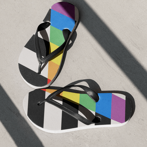 65 MCMLXV LGBT Straight Ally Flag Print Flip - Flops - 65mcmlxv