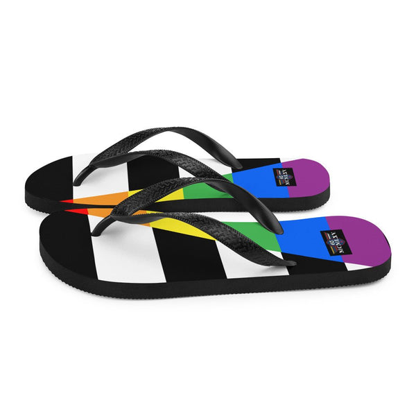 65 MCMLXV LGBT Straight Ally Flag Print Flip - Flops - 65mcmlxv