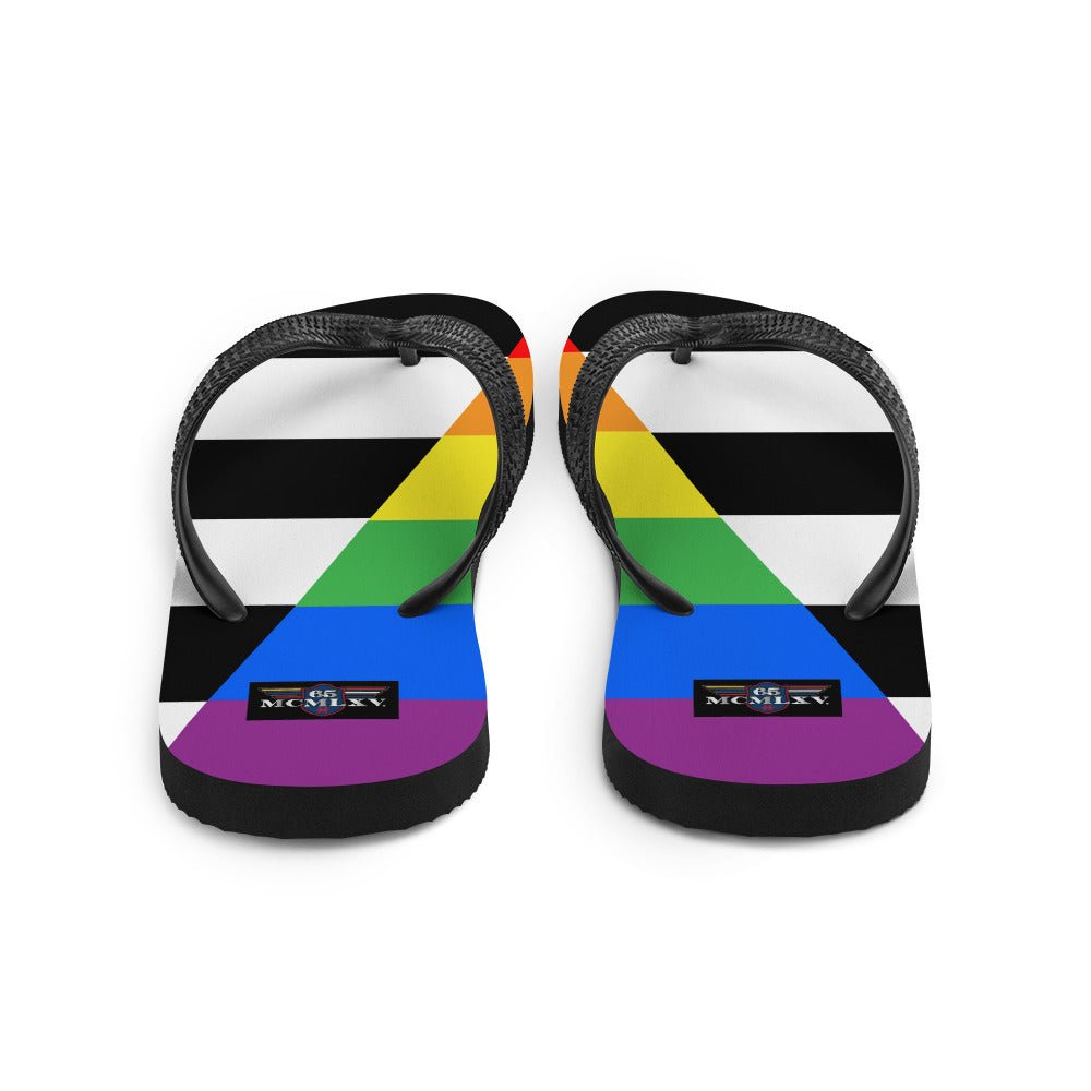 65 MCMLXV LGBT Straight Ally Flag Print Flip - Flops - 65mcmlxv