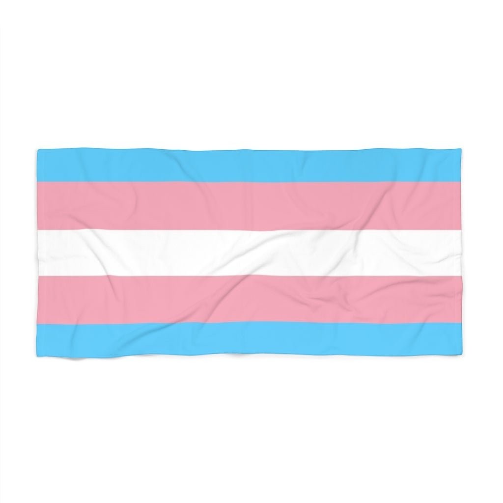 65 MCMLXV LGBT Transgender Pride Flag Print Beach Towel - 65mcmlxv