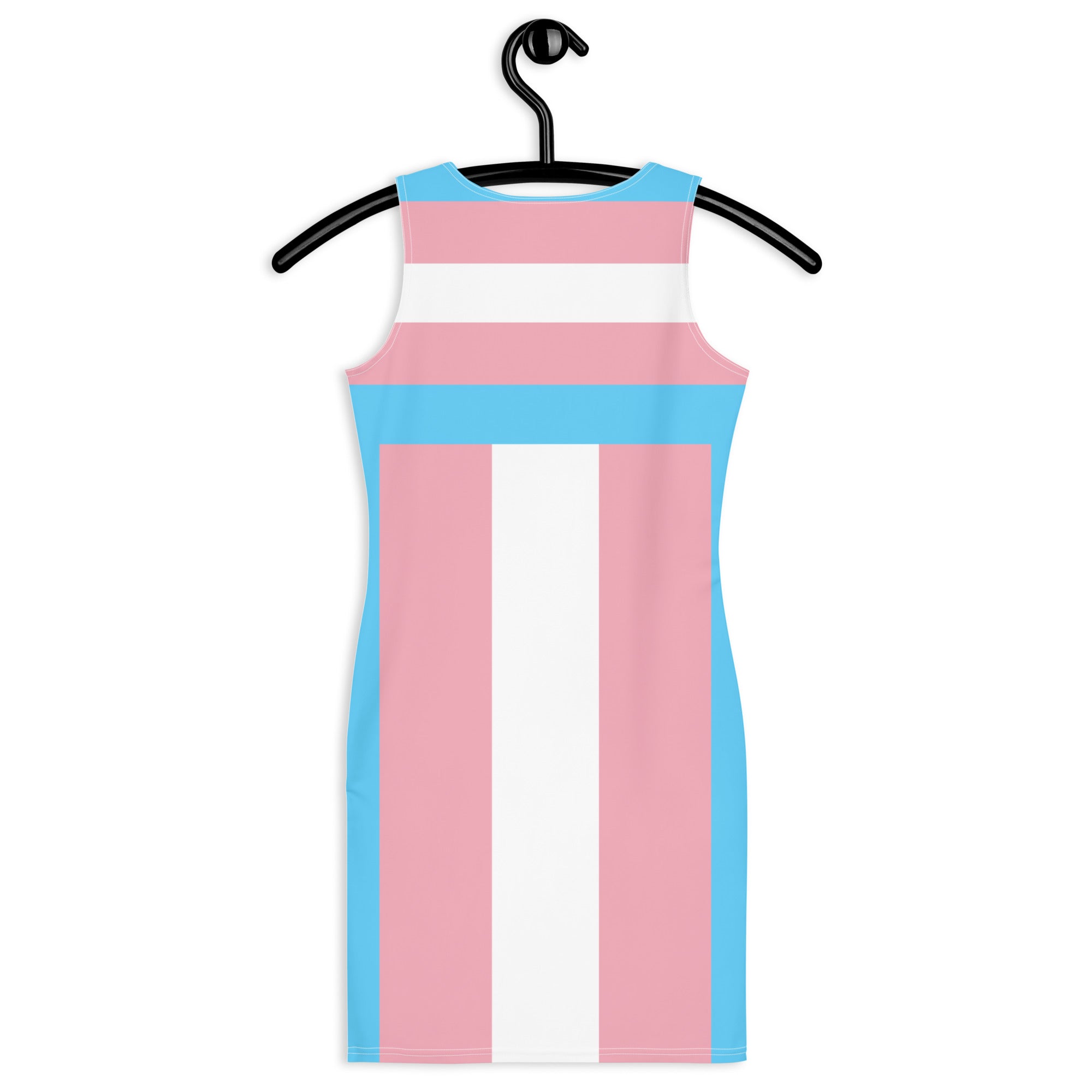 65 MCMLXV LGBT Transgender Pride Flag Print Bodycon Dress L 65 MCMLXV LGBT Transgender Pride Flag Print Bodycon Dress L