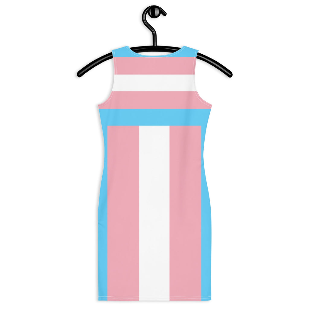 65 MCMLXV LGBT Transgender Pride Flag Print Sleeveless Bodycon Dress 65 MCMLXV LGBT Transgender Pride Flag Print Sleeveless Bodycon Dress