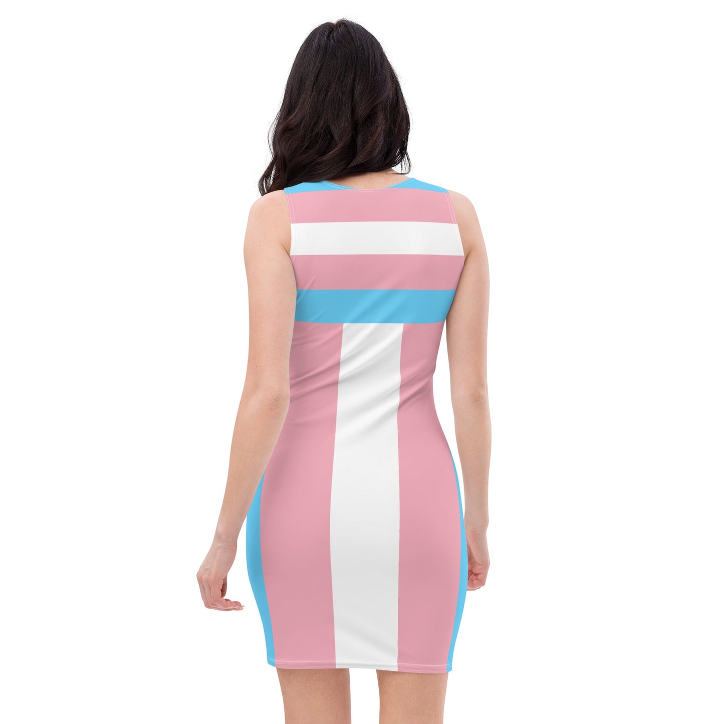 65 MCMLXV LGBT Transgender Pride Flag Print Bodycon Dress - 65mcmlxv