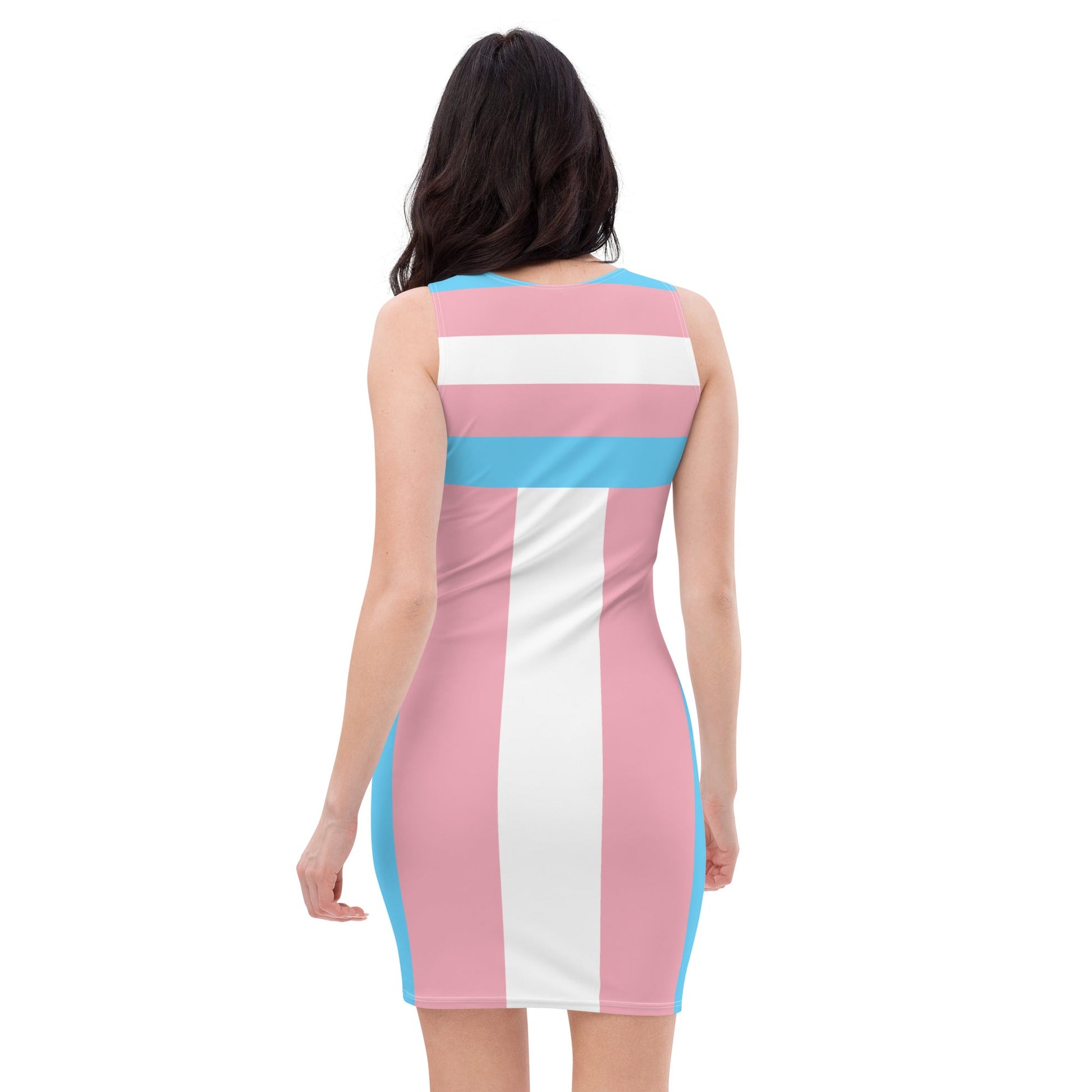 65 MCMLXV LGBT Transgender Pride Flag Print Bodycon Dress - 65mcmlxv