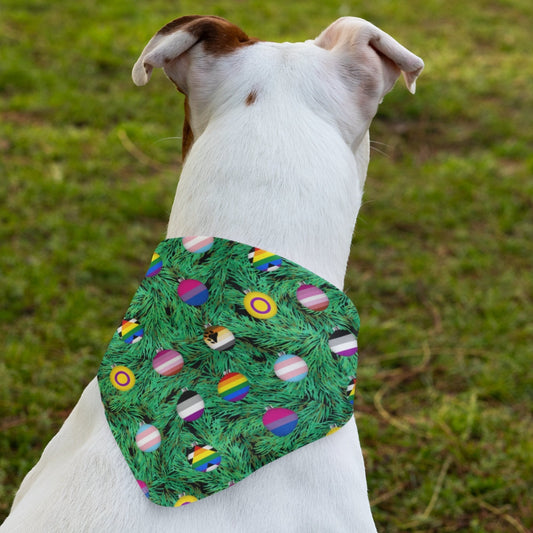 65 MCMLXV LGBTQI Pride Flags Christmas Ornaments Print Pet Dog Bandana 24x24 - 65mcmlxv