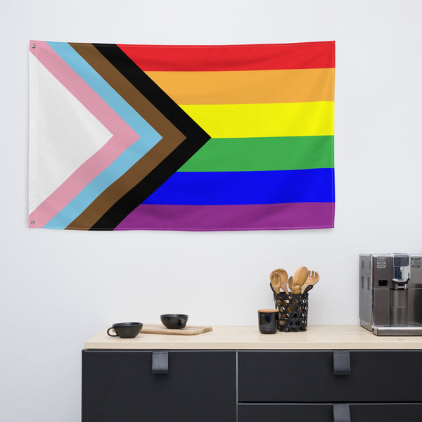 65 MCMLXV LGBTQIA Pride Progress Flag 34.5 x 56 Wall Hanging - 65mcmlxv