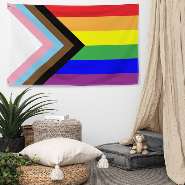 65 MCMLXV LGBTQIA Pride Progress Flag 34.5 x 56 Wall Hanging - 65mcmlxv