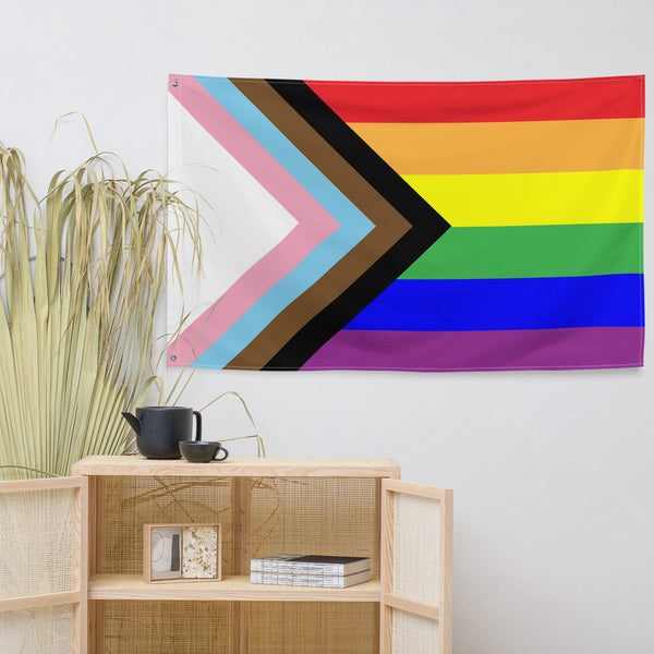 65 MCMLXV LGBTQIA Pride Progress Flag 34.5 x 56 Wall Hanging - 65mcmlxv