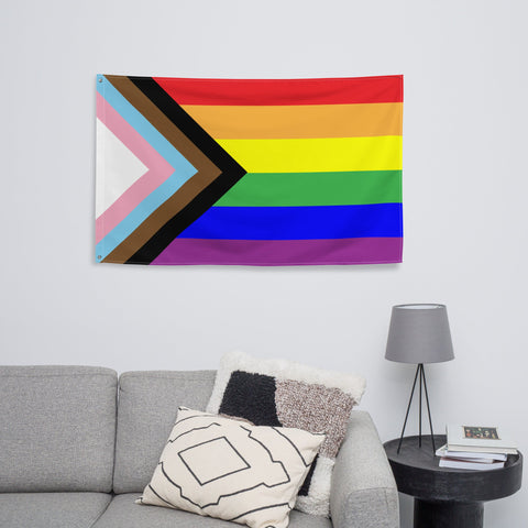 65 MCMLXV LGBTQIA Pride Progress Flag 34.5 x 56 Wall Hanging - 65mcmlxv