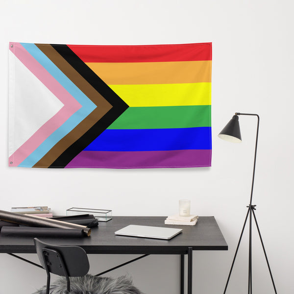 65 MCMLXV LGBTQIA Pride Progress Flag 34.5 x 56 Wall Hanging - 65mcmlxv