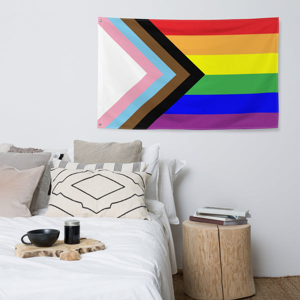 65 MCMLXV LGBTQIA Pride Progress Flag 34.5 x 56 Wall Hanging - 65mcmlxv