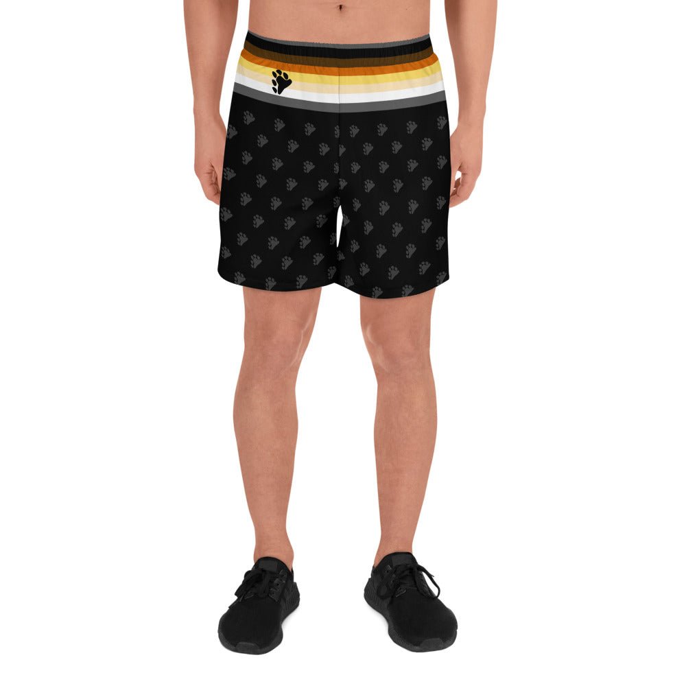 65 MCMLXV Men's LGBT Bear Pride Flag Athletic Long Gym Shorts - 65mcmlxv