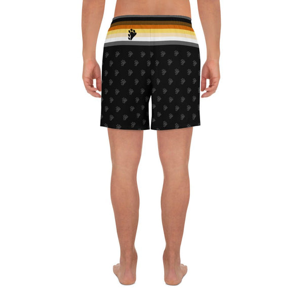 65 MCMLXV Men&#39;s LGBT Bear Pride Flag Athletic Long Gym Shorts - 65mcmlxv